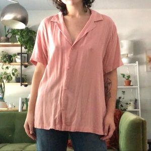 ASOS pink short sleeve button up